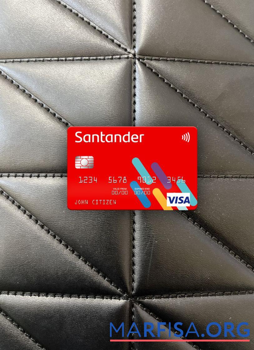 Blank USA Santander Bank visa card photolook front sample